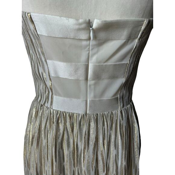 ERIN Erin Fetherston Silk Blend Coralie Metallic Strapless Formal Gown - 10 - Picture 7 of 10